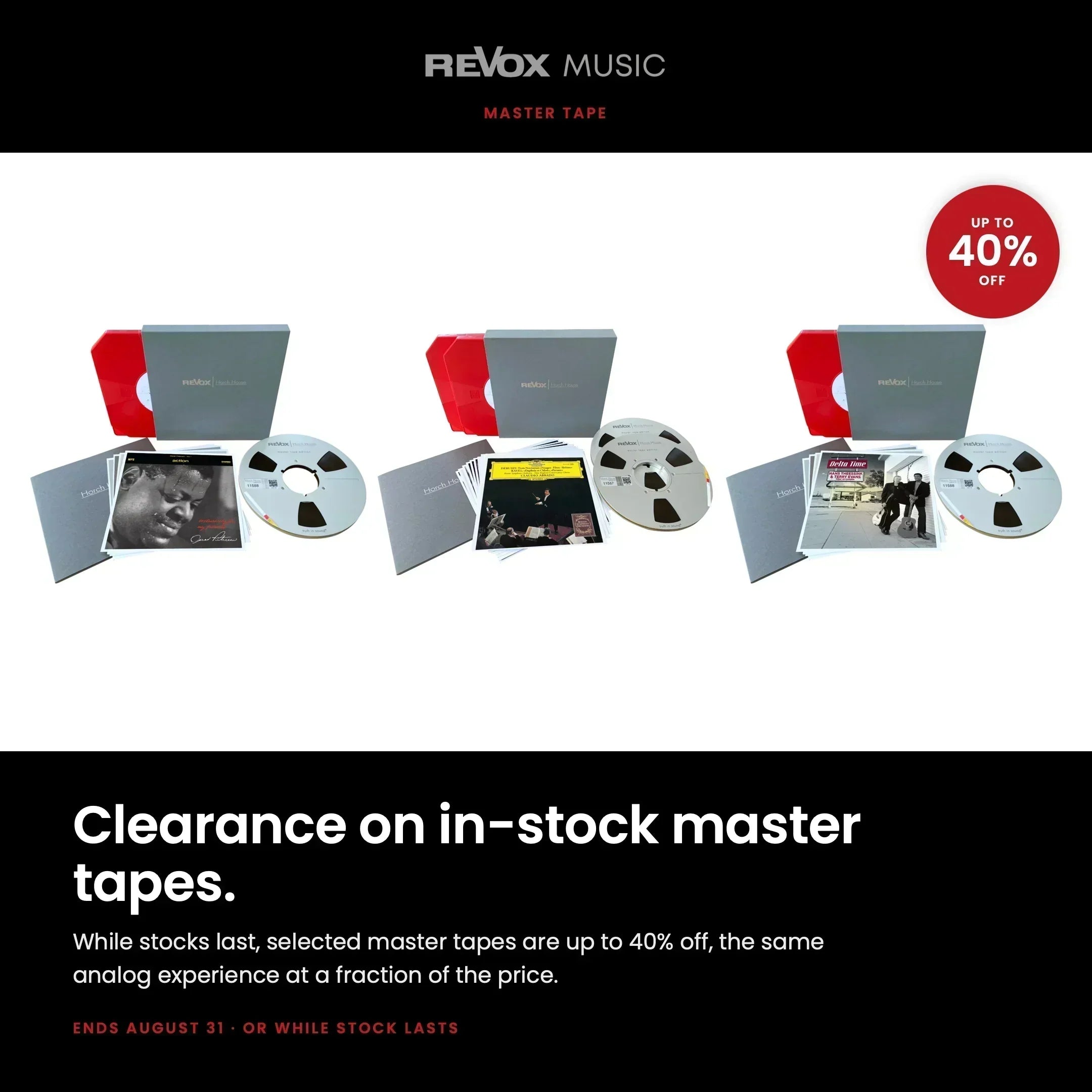 Clearance Sale on in-stock master tapes with up to 40% off!