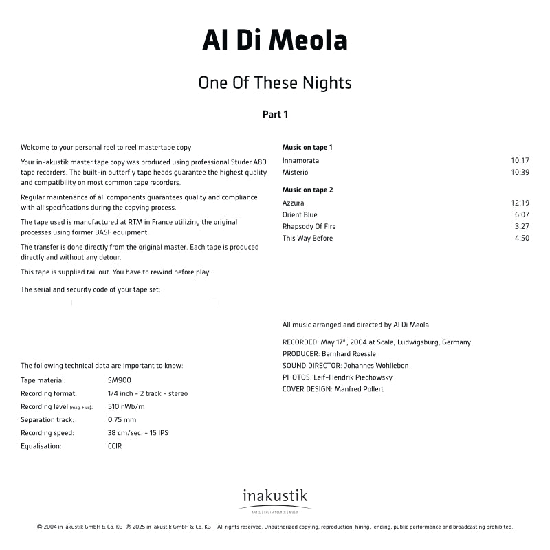 Al Di Meola - One Of These Nights