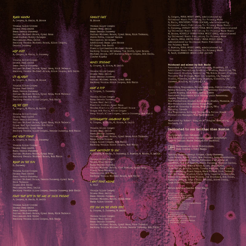 The Revenge Of Alice Cooper Track List