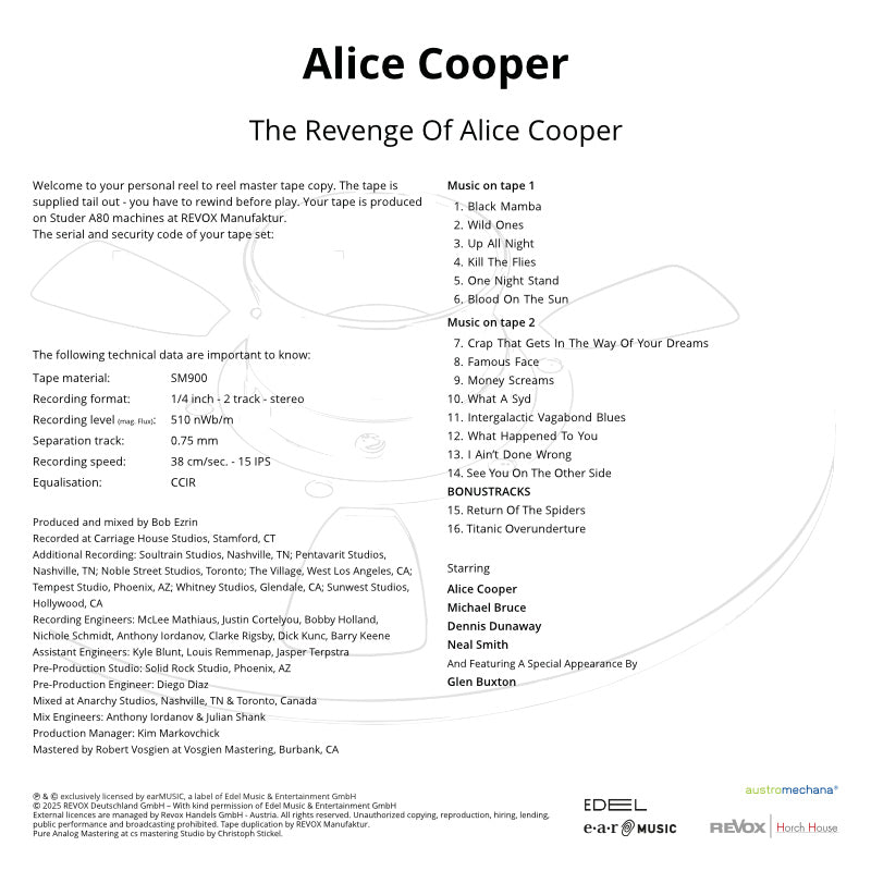 The Revenge Of Alice Cooper Credits