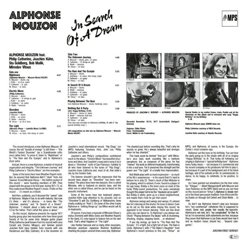 Alphonse Mouzon In Search Of A Dream Cover Backside