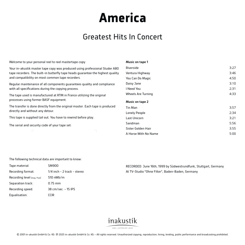 America - Greatest Hits