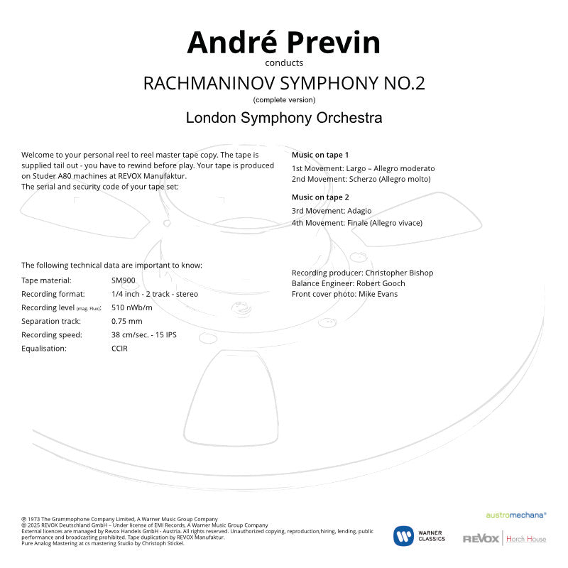 Andre Previn Rachmaninov 2nd Symphony Credits