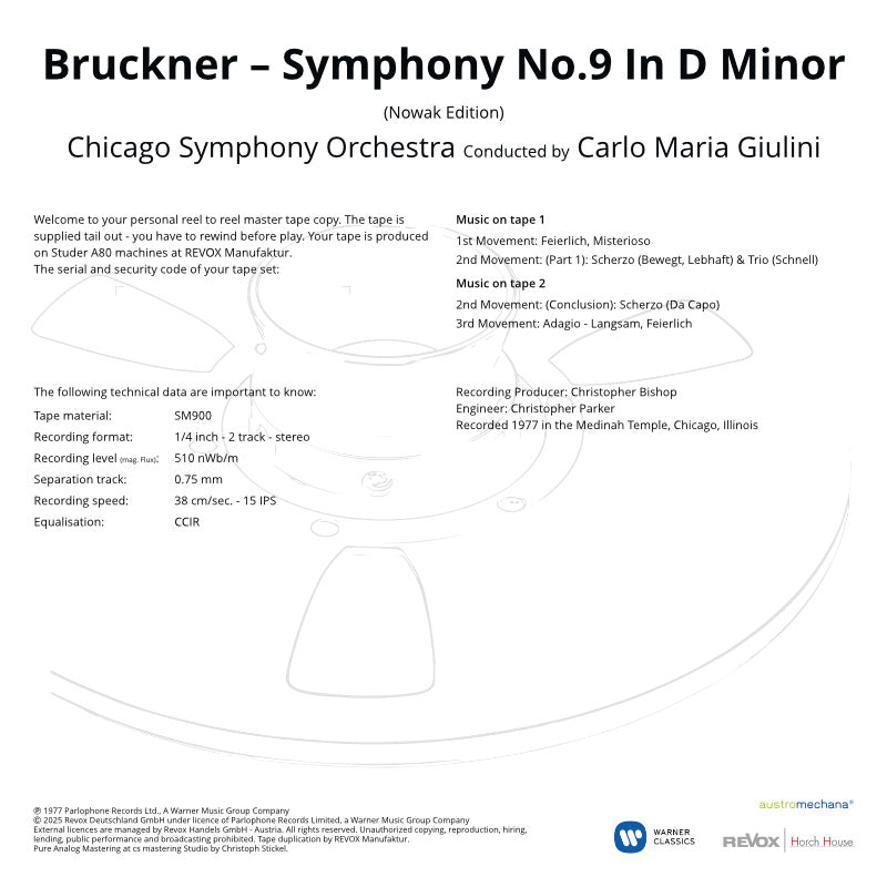 Anton Bruckner Symphony No. 9 Credits