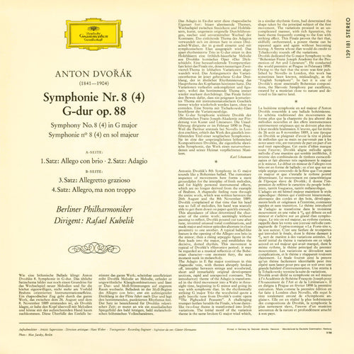 Antonin Dvorak Symphony No 8 Cover Backside