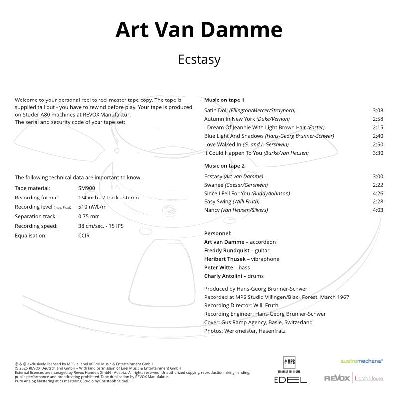 Art Van Damme Ecstasy Credits