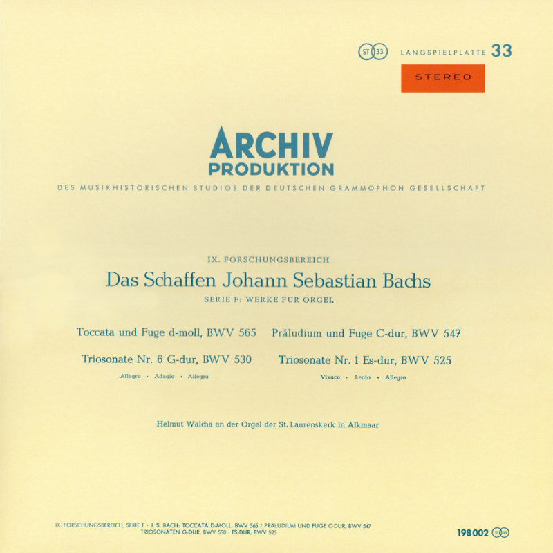 Johann Sebastian Bach Organ Works Cover