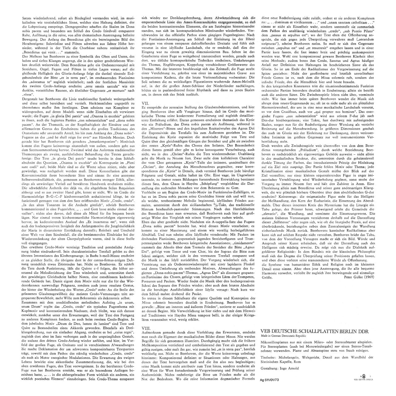 Ludwig van Beethoven Missa Solemnis Inlay 2