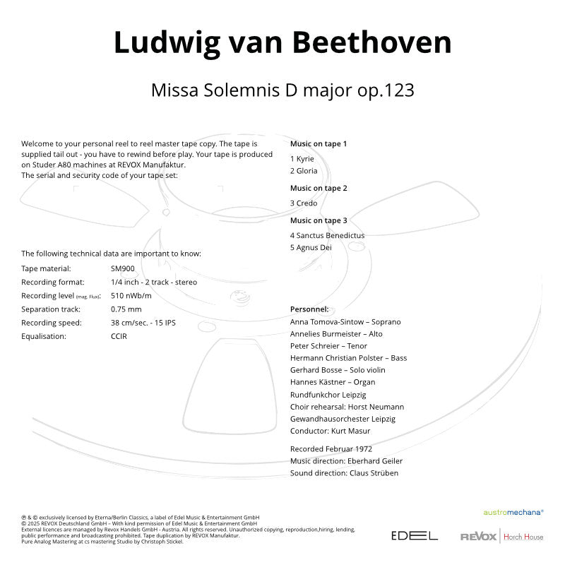 Ludwig van Beethoven Missa Solemnis Credits