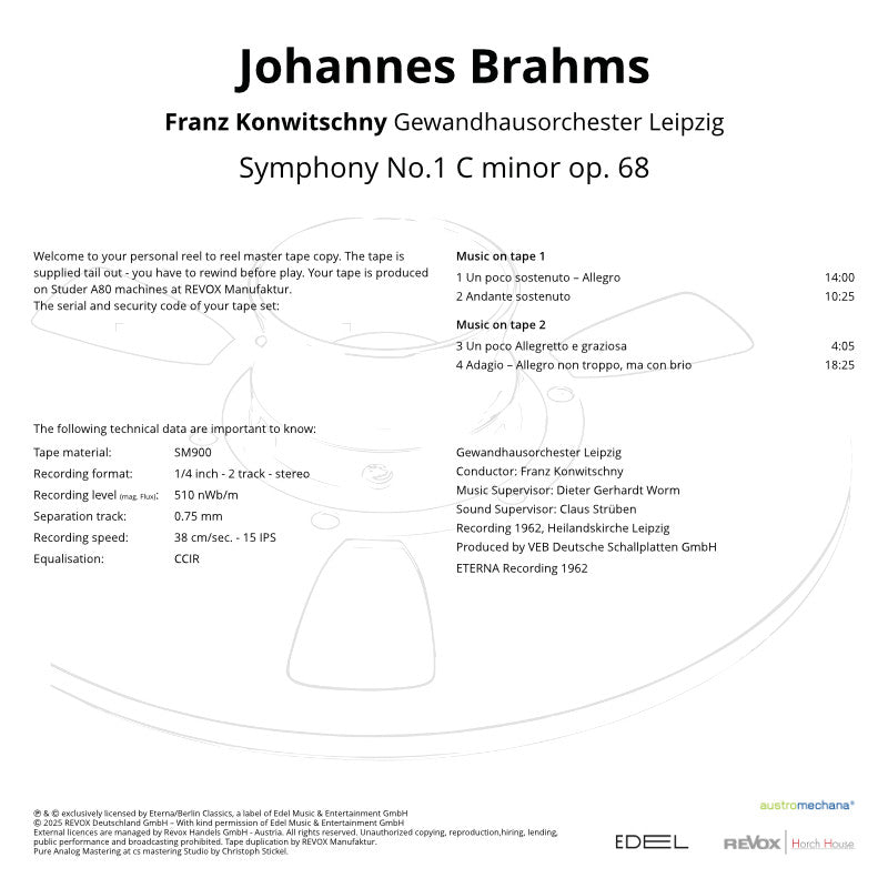 Johannes Brahms Symphony No 1 Credits