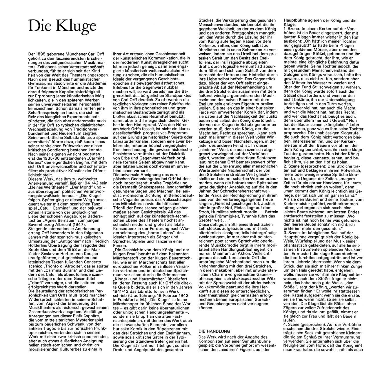 Carl Orff Die Kluge Inlay 1