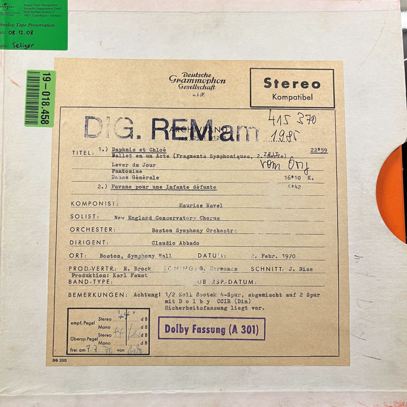 Claudio Abbado Debussy and Ravel Original Master Tape 2