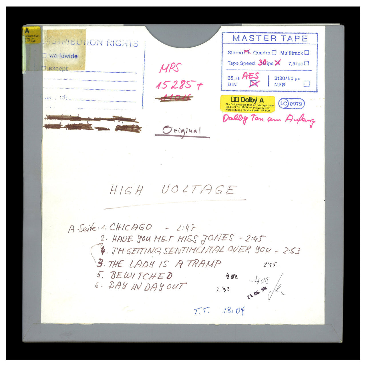 The Count Basie Orchestra High Voltage Original Master Tape 1