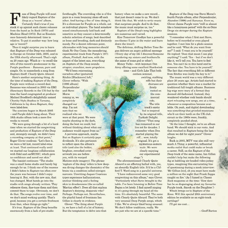 Deep Purple Rapture Of The Deep Inlay Text