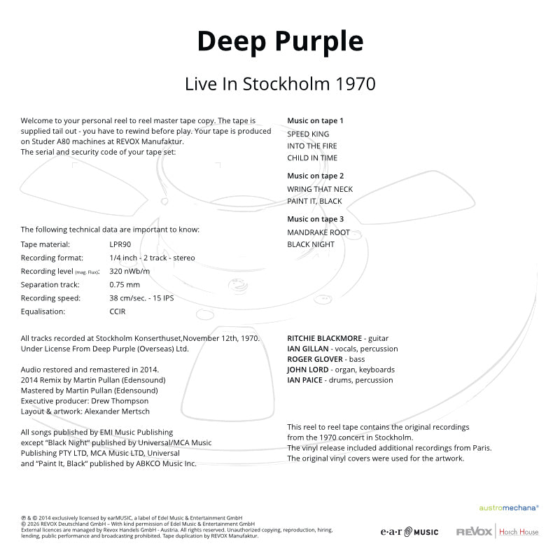 Deep Purple - Live In Stockholm 1970 (Tonband)