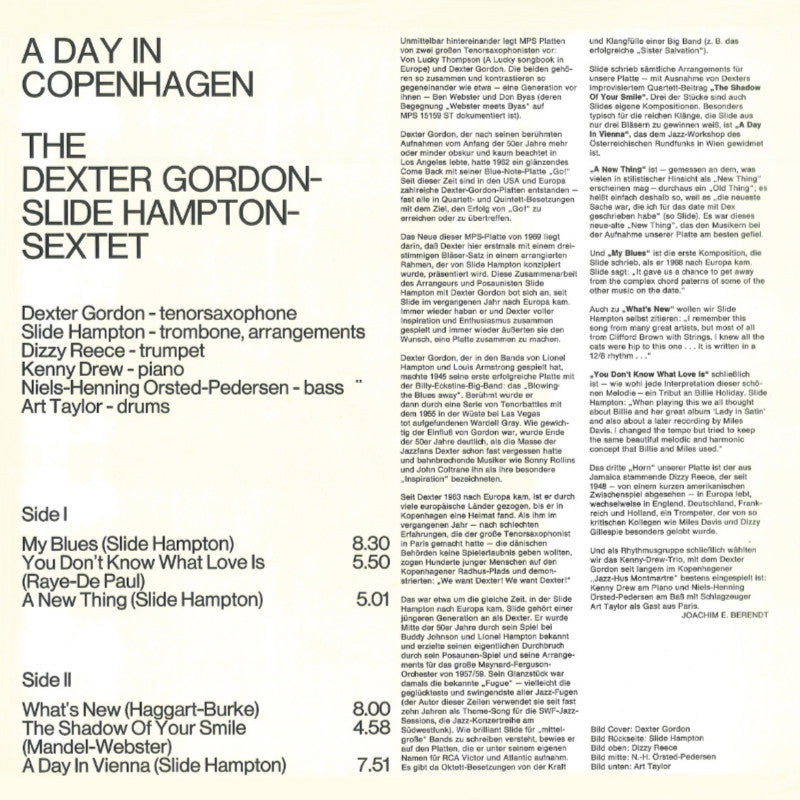 Dexter Gordon A Day In Copenhagen Inlay 1