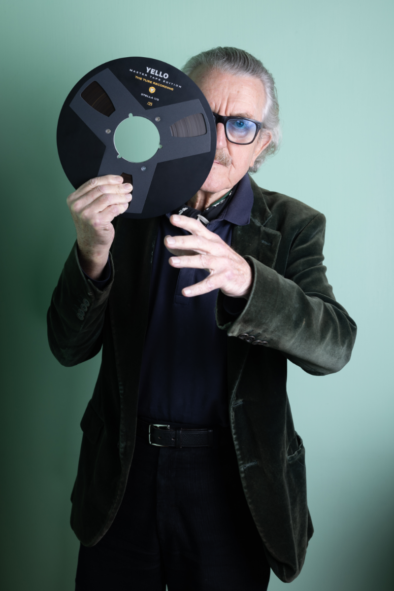 Dieter Meier with Tape Reel in hand