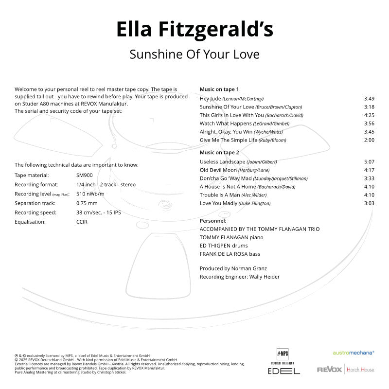 Ella Fitzgerald Sunshine Of Your Love Credits