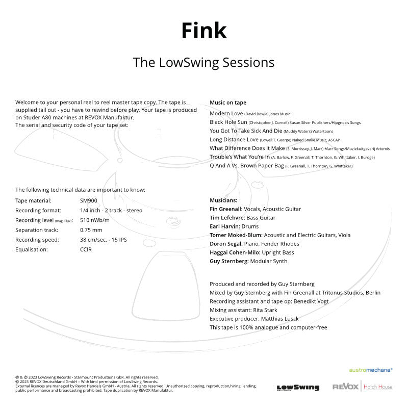 Fink The LowSwing Sessions Credits