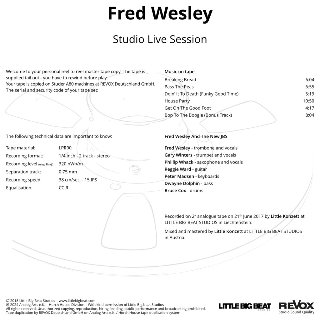 Fred Wesley Studio Live Session Credits