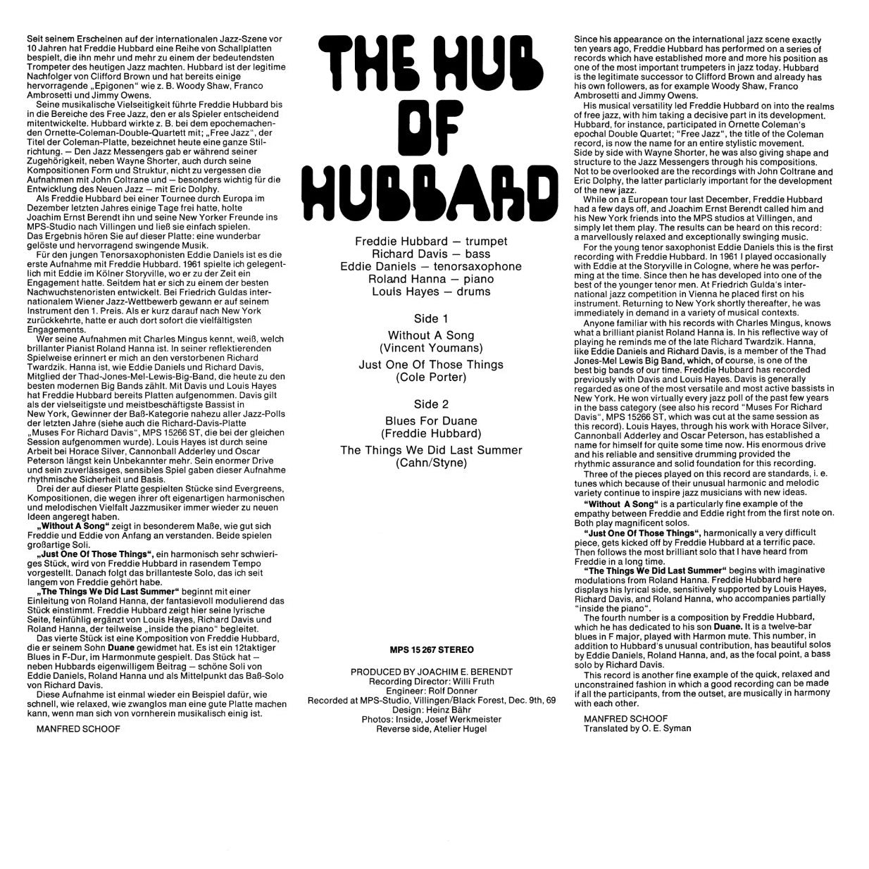 Freddie Hubbard The Hub Of Hubbard Cover Backside