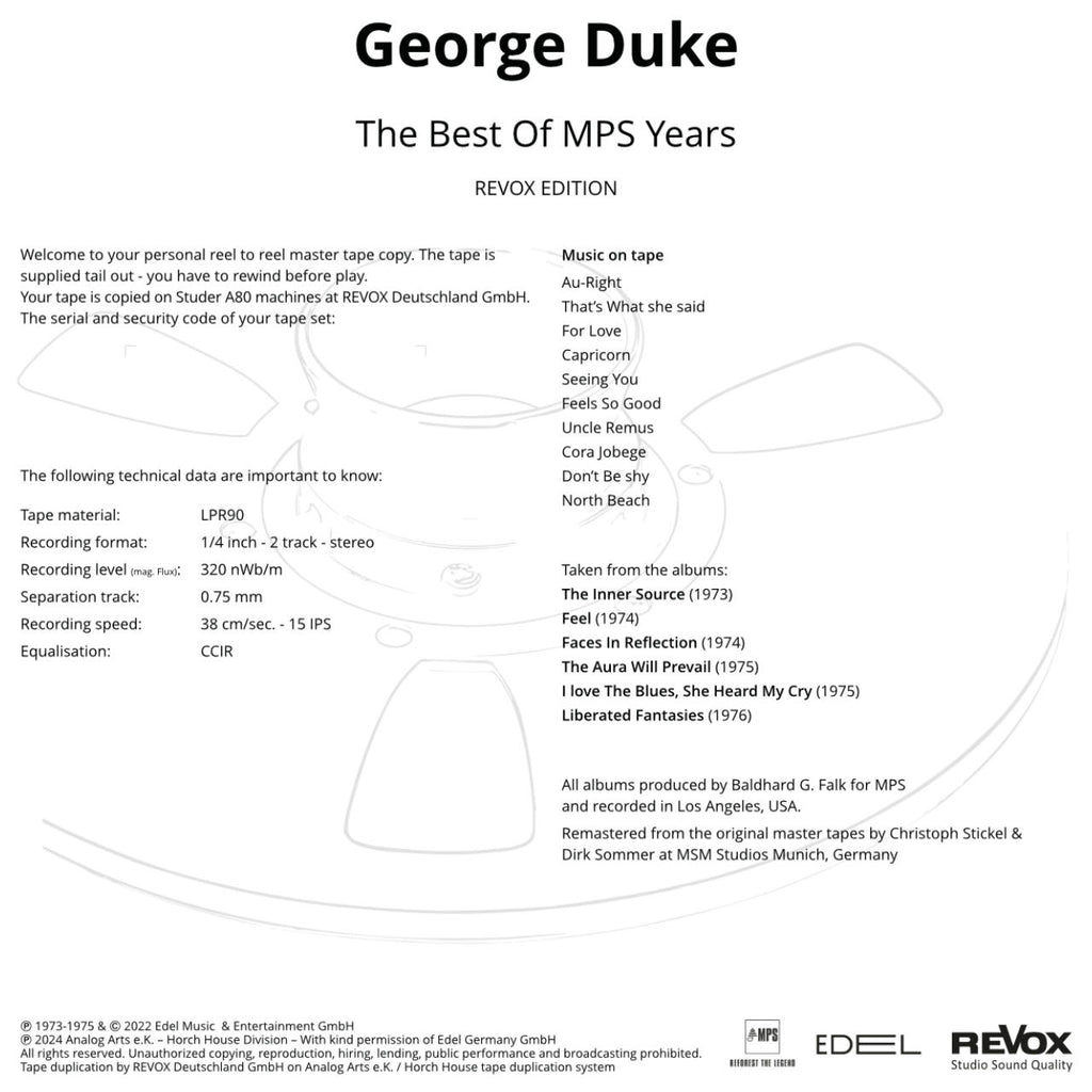 George Duke Best of the MPS Years Credits