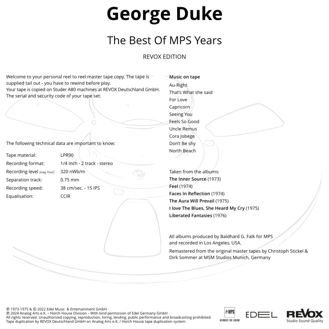 George Duke Best of the MPS Years Credits