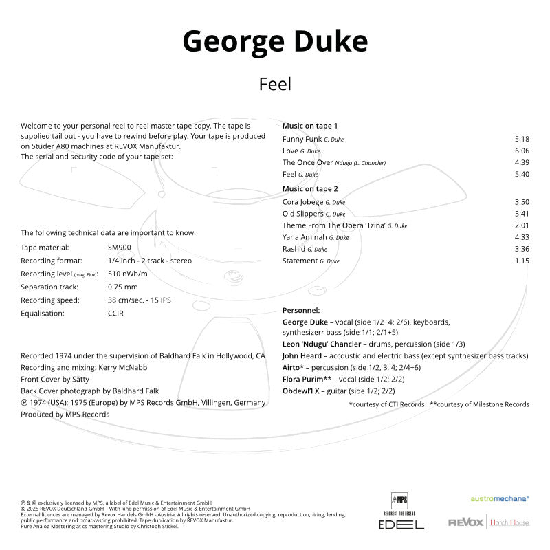 George Duke Feel Credits