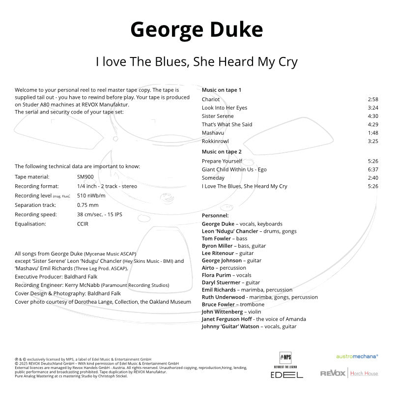 George Duke - I Love The Blues, She Heard My Cry – Revox | Horch House