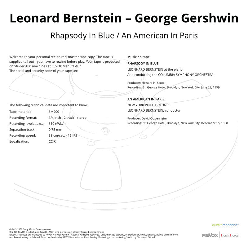 George Gershwin Leonard Bernstein Rhapsody In Blue An American In Paris Credits