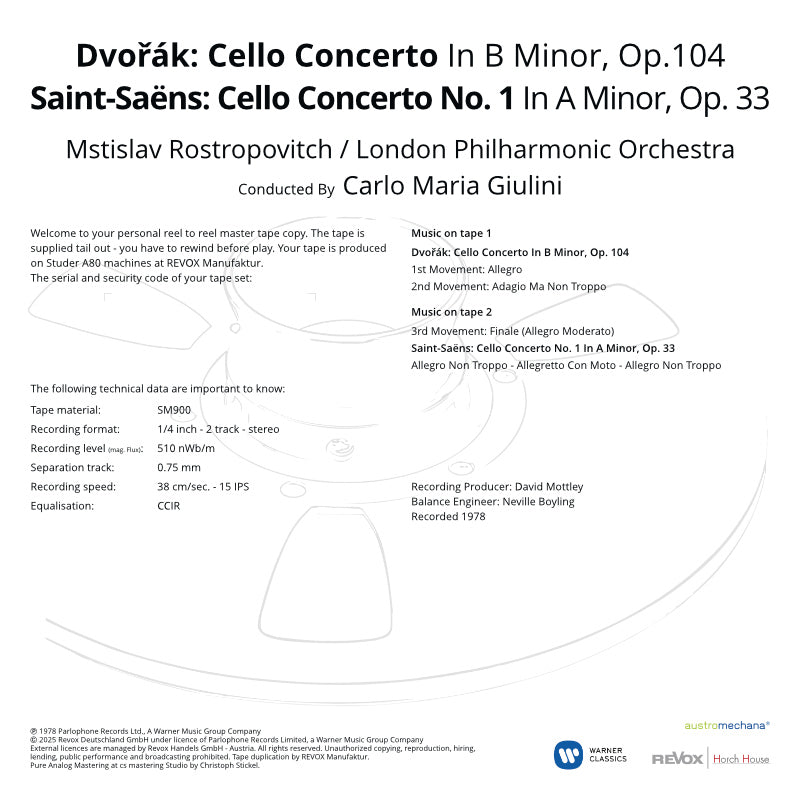 Guilini Rostropovitch Dvorak Cello Concerto Credits