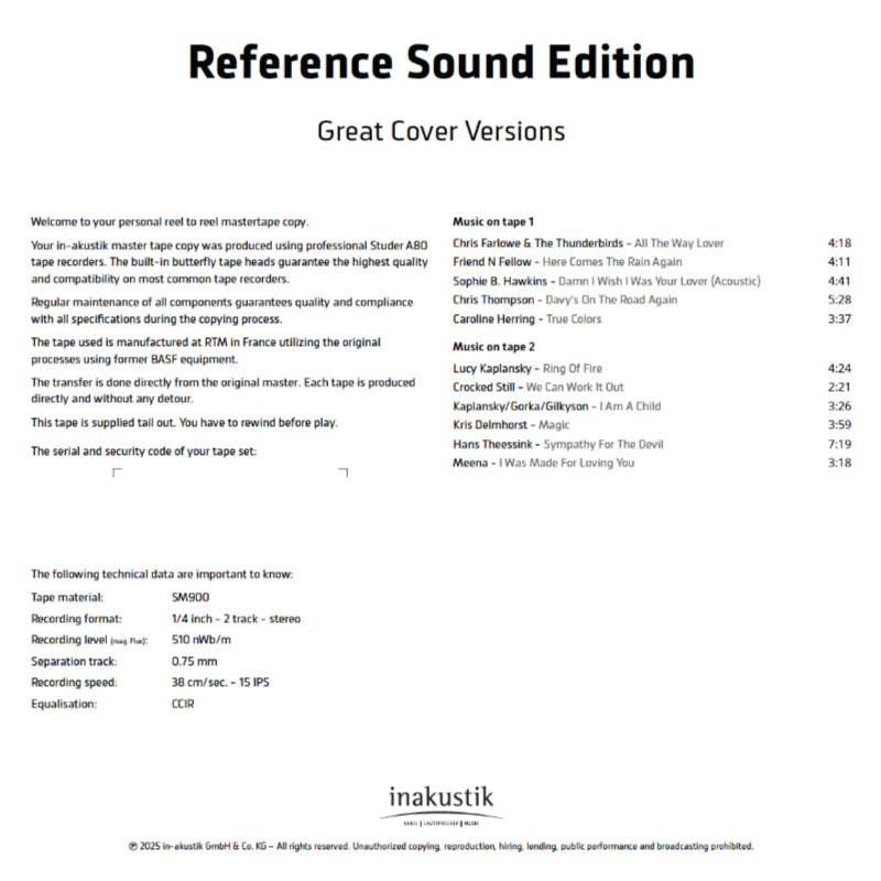 Great Cover Versions Credits