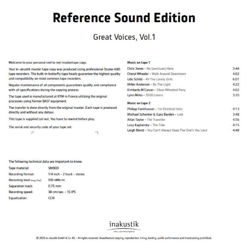 Great Voices Volume 1 Credits