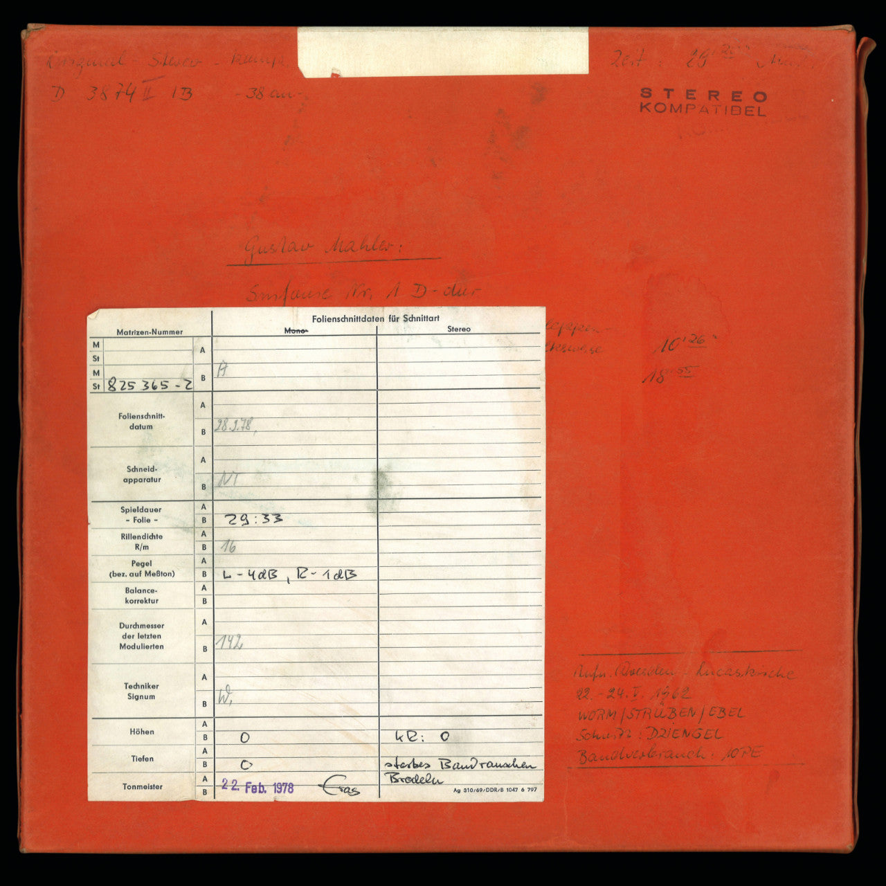 Gustav Mahler Symphony No. 1 Original Master Tape 4