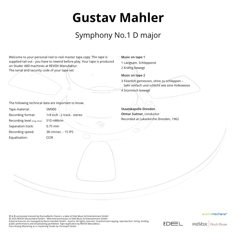 Gustav Mahler Symphony No. 1 Credits