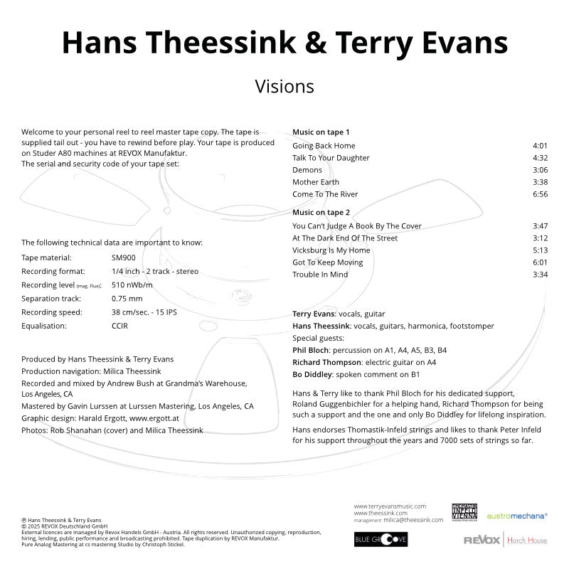 Hans Theessink and Terry Evans Visions Credits