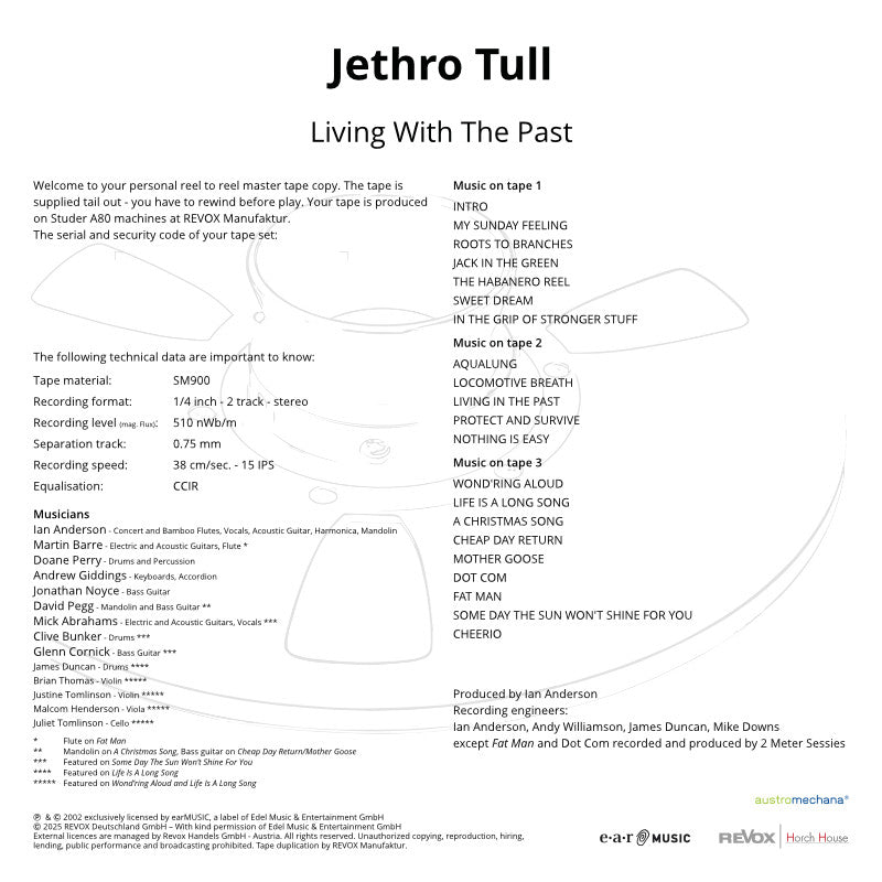 Jethro Tull Living With The Past Live Credits