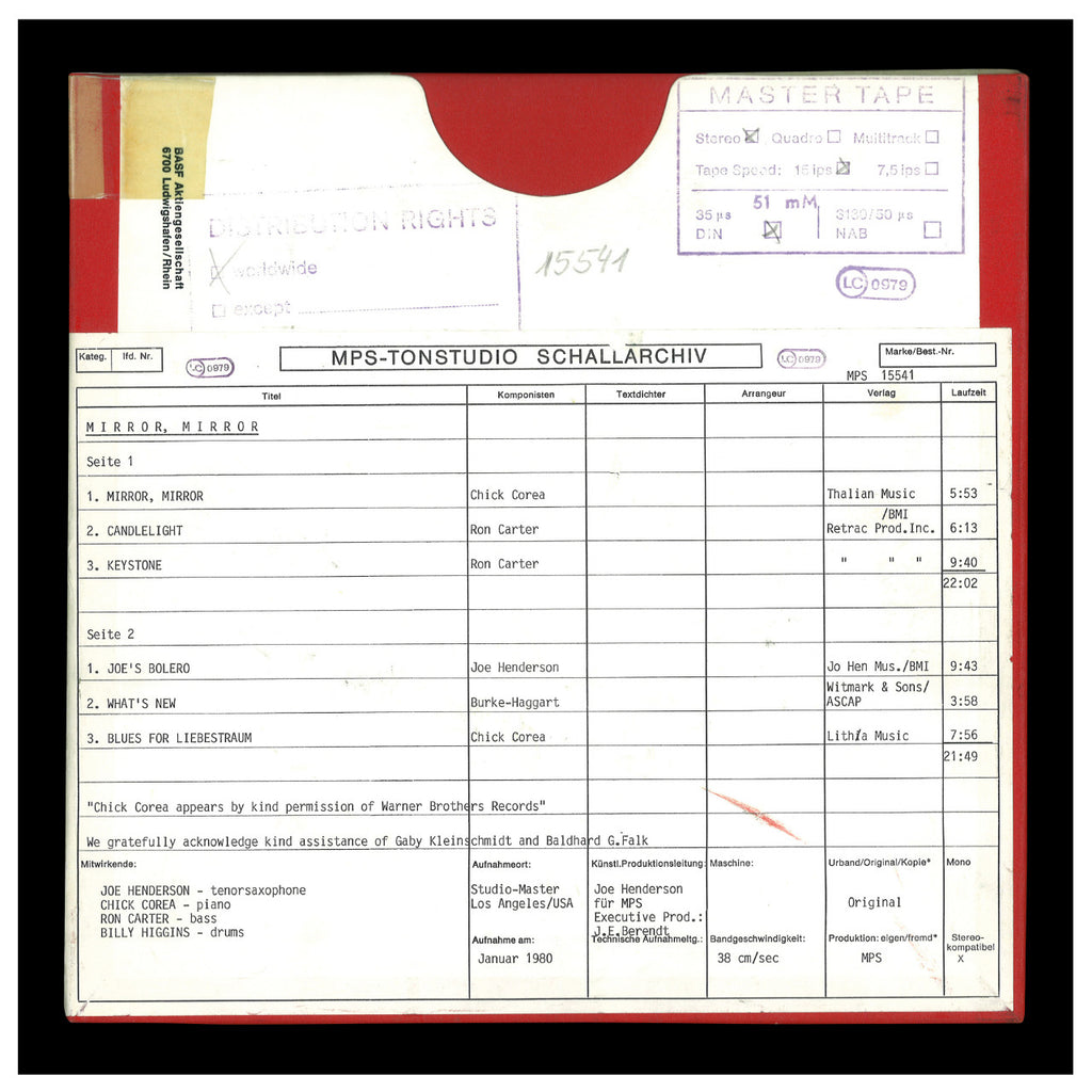 Joe Henderson Chick Correa Mirror Mirror Original Master Tape