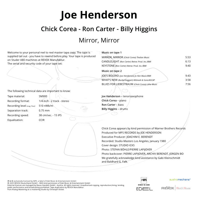 Joe Henderson Chick Correa Mirror Mirror Credits