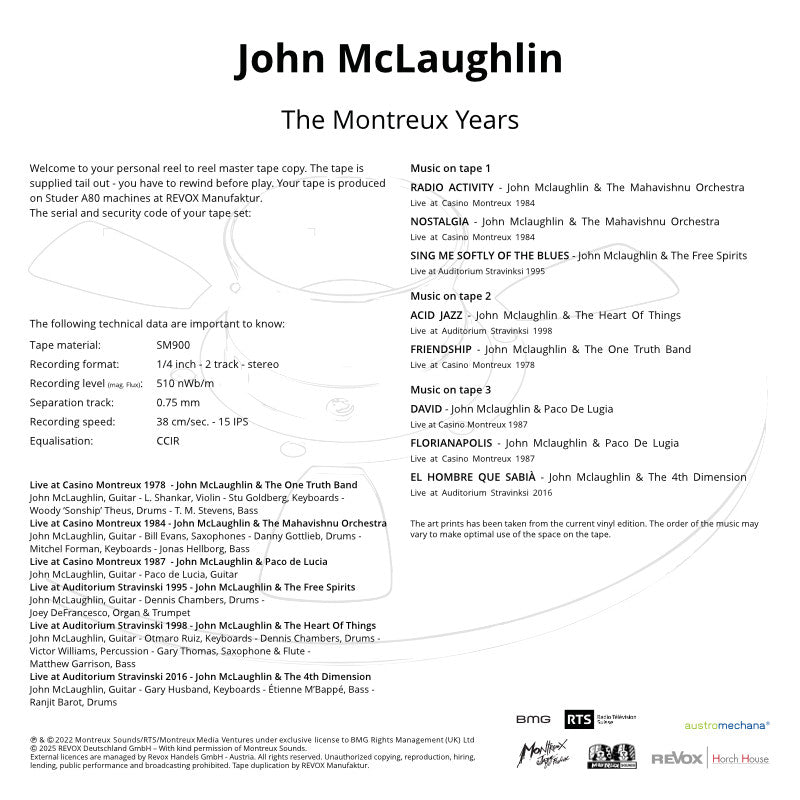 John McLaughlin The Montreux Years Credits