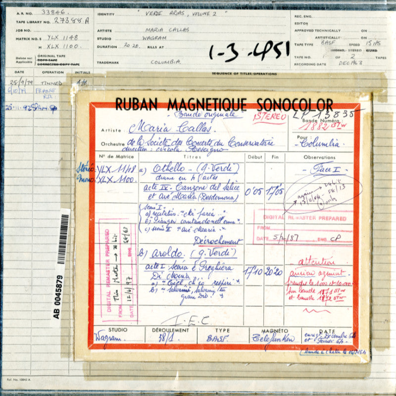 Maria Callas sings Verdi Arias Original Master Tape 1