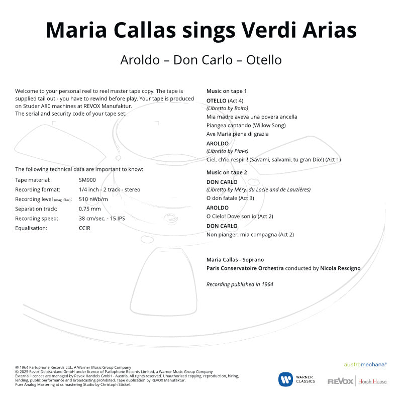 Maria Callas Verdi Arias Credits