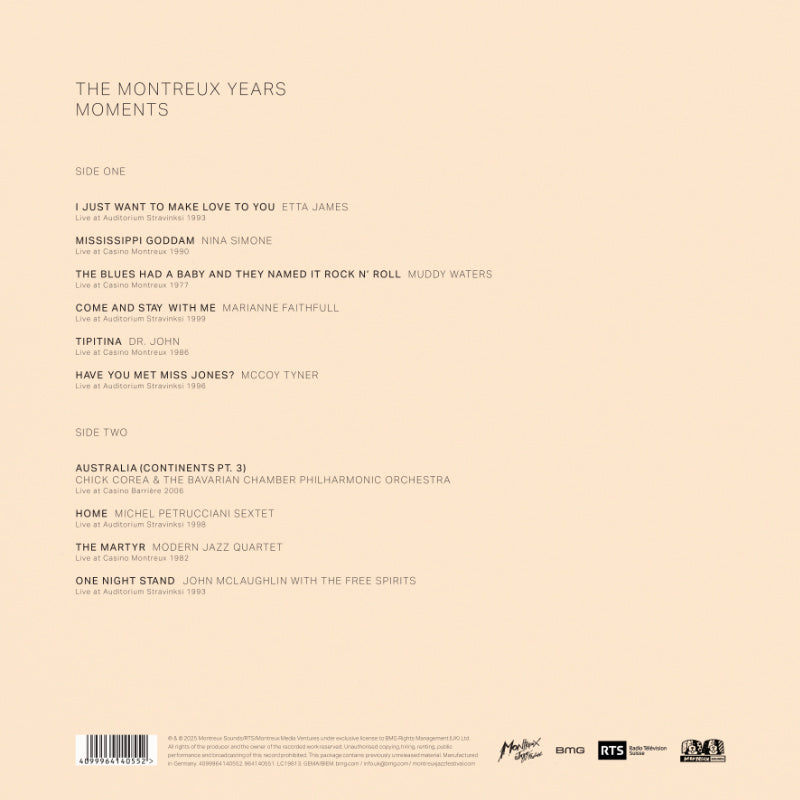 The Montreux Years Moments Vol. 1 Cover Backside