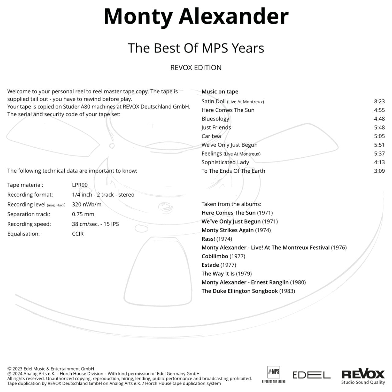 Monty Alexander The Best of MPS Years Credits