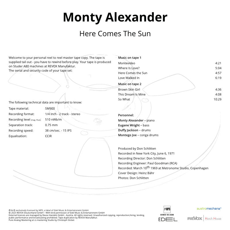 Monty Alexander Here Comes The Sun Credits