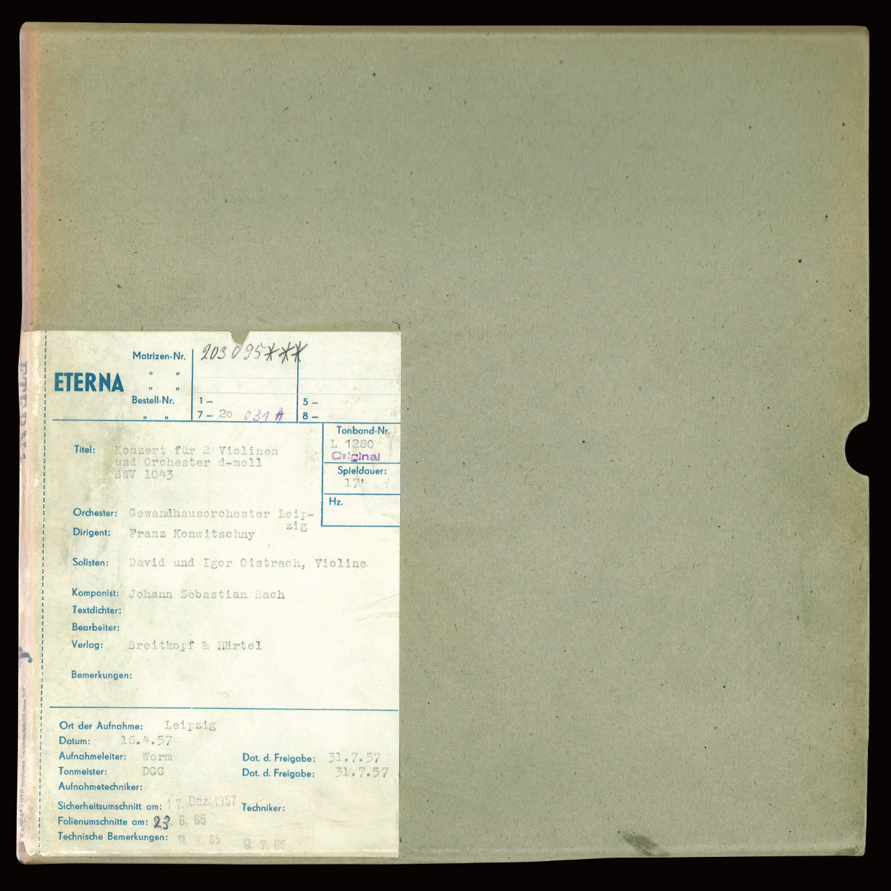 David and Igor Oistrach Bach Vivaldi Original Master Tape 1