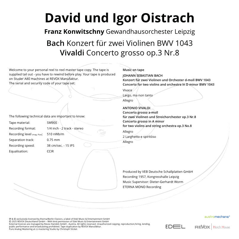 David and Igor Oistrach Bach Vivaldi Credits