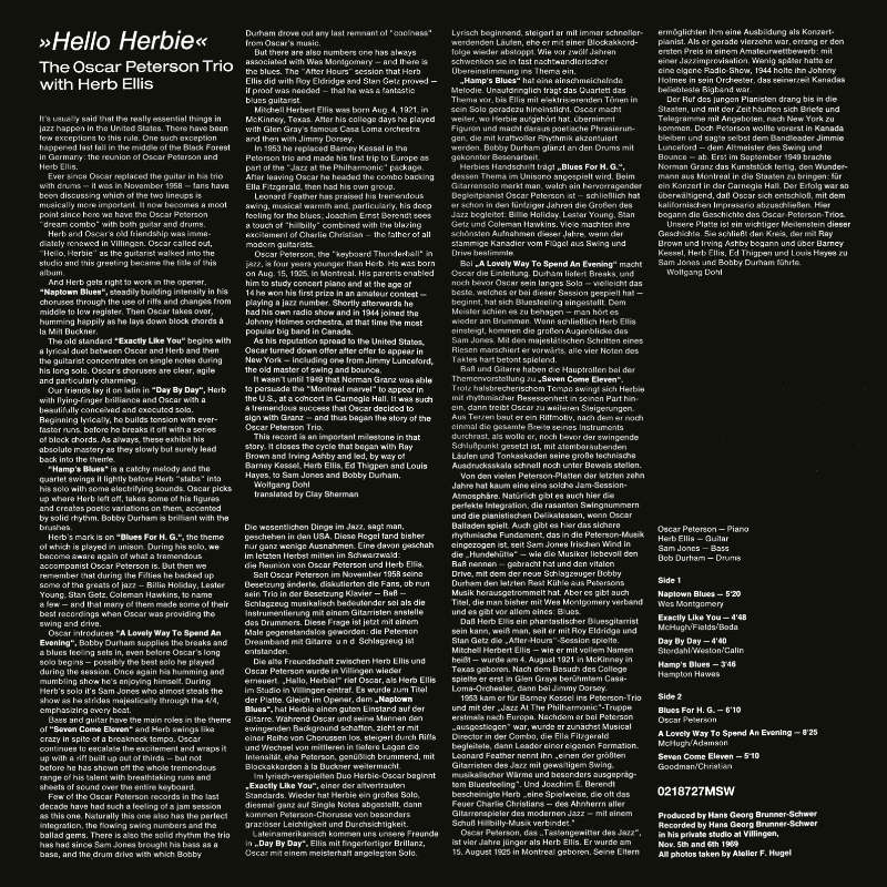 Oscar Peterson Hello Herbie Inlay 2