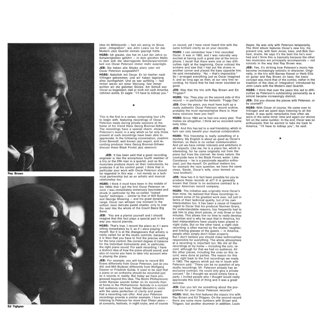 Oscar Peterson Action Inlay 2