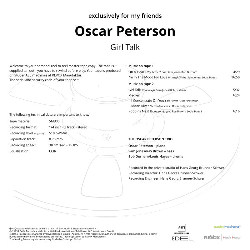 Oscar Peterson Girl Talk Credits